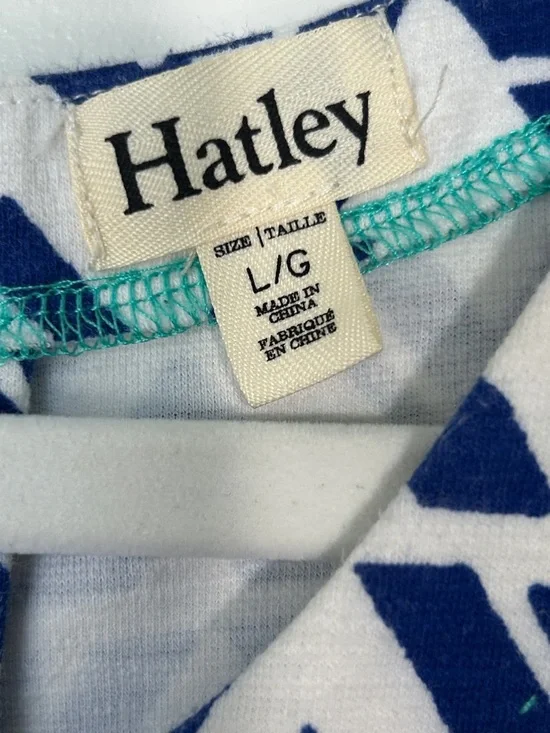 Hatley Blue and White Chevron Long Sleeve Dress - Picture 3 of 9